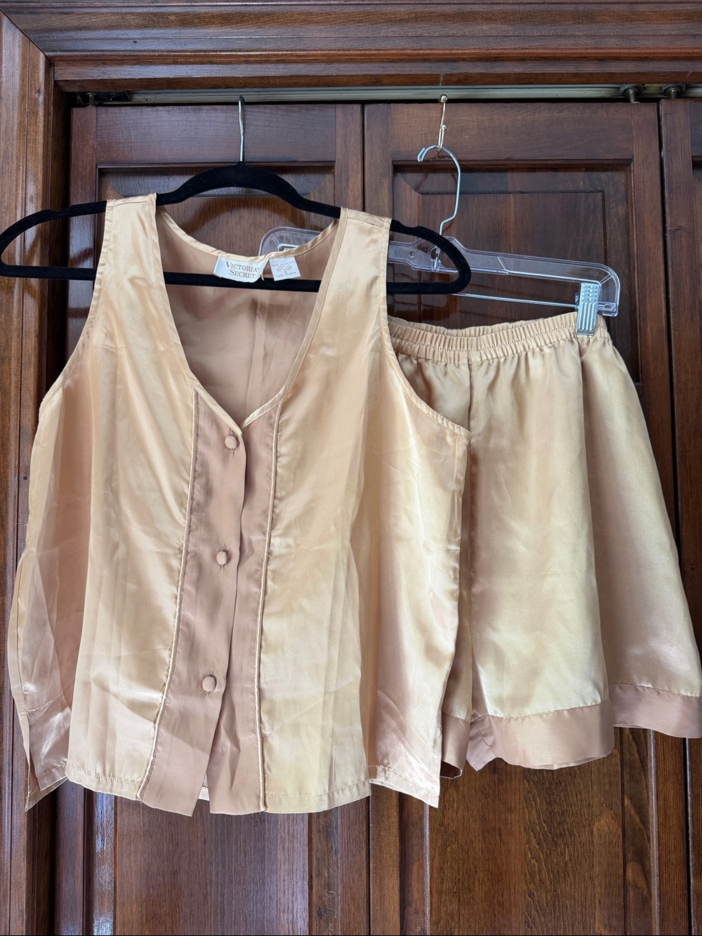 Vintage - gold label Victoria's Secret Beige Satin Set